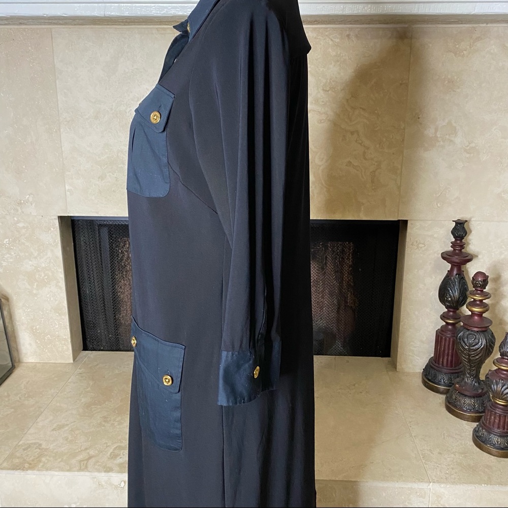 Lauren Ralph Lauren Black 3/4 sleeve button front Dress size 8 - Picture 6 of 13